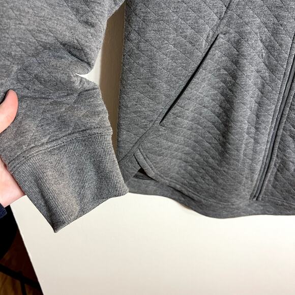 Gray Tunic Length Full Zip Sweatshirt - Picture 2 of 4
